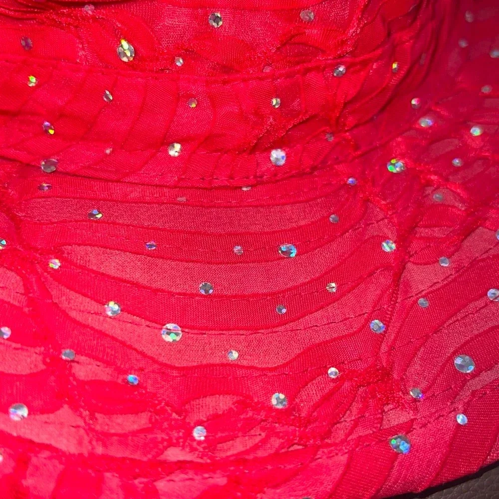 Sophia Collection Red Rhinestone Cowboy Hat Red Hat Society Western Costume Hat
